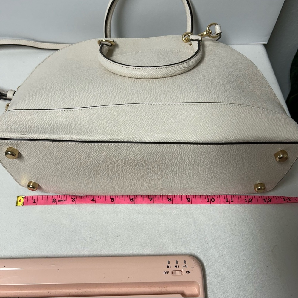 Coach Dome‎ Sierra Satchel Purse Bag Long Strap Bird Applique F22255 Chalk - Picture 4 of 13